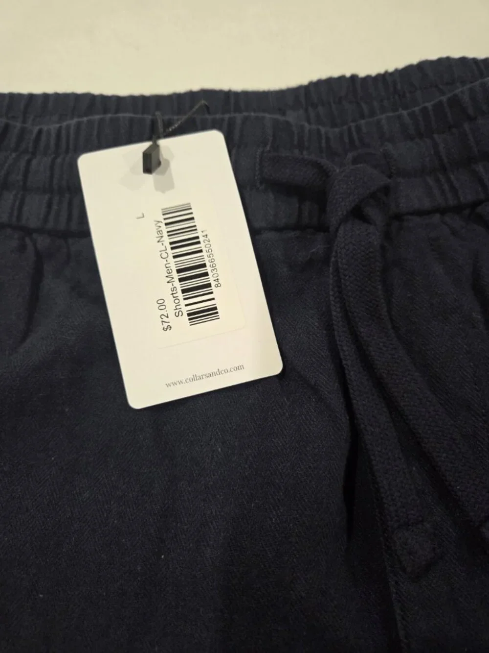 NWT Collars and Co Large Toscano Linen Cotton Shorts Mens 7